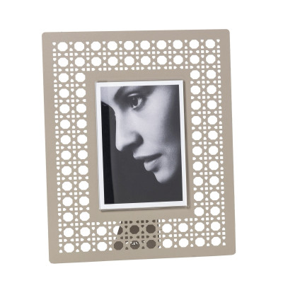 Arti e Mestieri - Vienna - Portafoto da tavolo con cornice in metallo dal design moderno - Colore: Sabbia - Foto 12x17 - SKU: 0PF3955C68