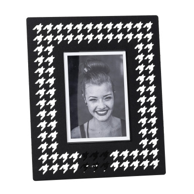 Arti e Mestieri - Pied De Poule - Portafoto da tavolo con cornice in metallo grande dal design moderno - Colore: Nero - Foto 12x17 - SKU: 0PF3952C71