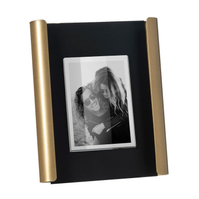 Arti e Mestieri - Angel - Portafoto da tavolo dal design moderno con cornice in metallo - Colore: Oro/Nero - Foto 12x17 - SKU: 0PF3924C115