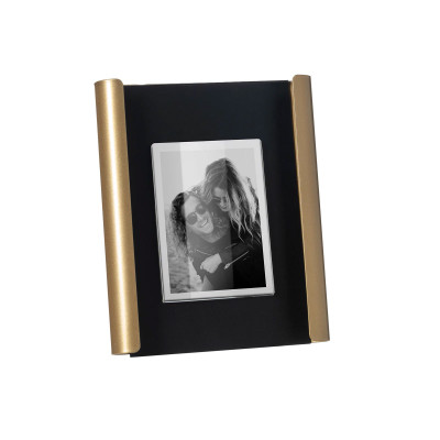 Arti e Mestieri - Angel - Portafoto da tavolo dal design moderno con cornice in metallo - Colore: Oro/Nero - Foto 9x12 - SKU: 0PF3923C115