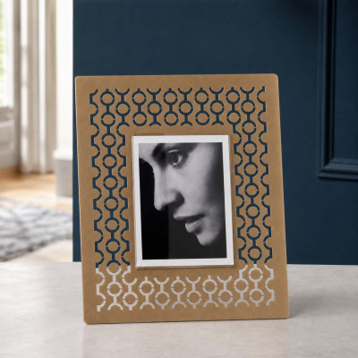 Arti e Mestieri Mayfair Portafoto da tavolo dal design moderno con cornice in metallo Foto 12x17 Colore: Oro