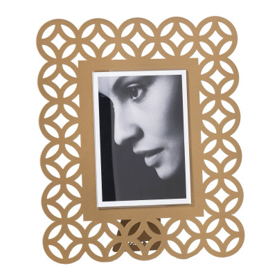Arti e Mestieri - Zen - Portafoto da tavolo dal design moderno con cornice in metallo - Colore: Oro - Foto 12x17 - SKU: 0PF3957C06
