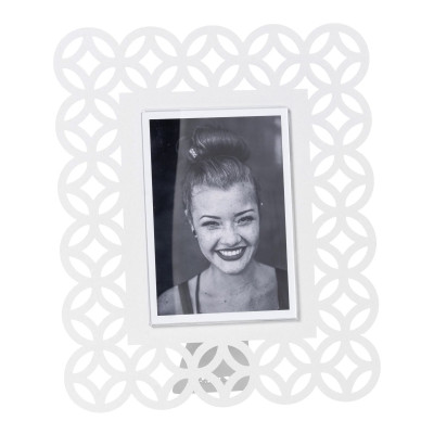 Arti e Mestieri - Zen - Portafoto da tavolo dal design moderno con cornice in metallo - Colore: Bianco Marmo - Foto 12x17 - SKU: 0PF3957C158