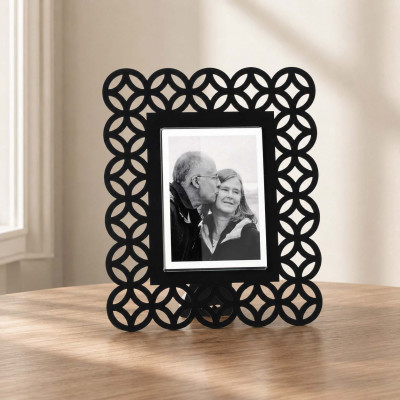 Arti e Mestieri Zen Portafoto da tavolo dal design moderno con cornice in metallo Foto 9x12 Colore: Nero
