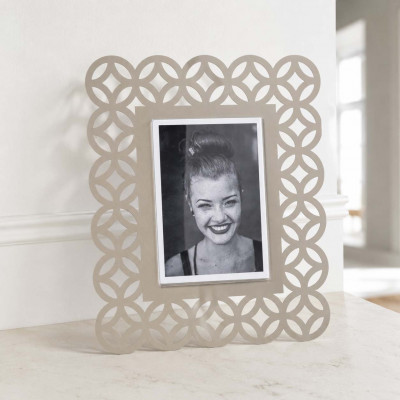 Arti e Mestieri Zen Portafoto da tavolo dal design moderno con cornice in metallo Foto 12x17 Colore: Sabbia