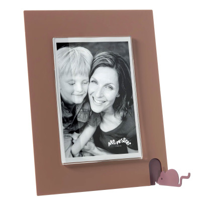 Arti e Mestieri - Topino - Portafoto da tavolo grande in metallo dal design particolare - Colore: Terracotta - Foto 13x18 - SKU: 0PF5020C375