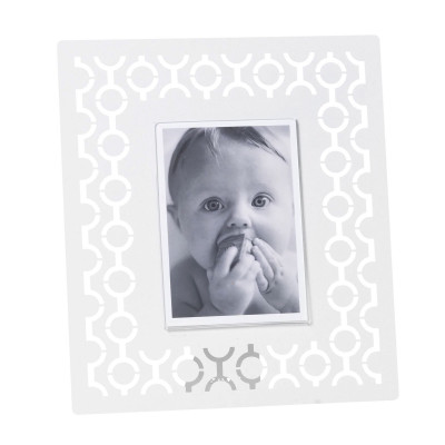Arti e Mestieri - Mayfair - Portafoto grande da tavolo dal design moderno in metallo - Colore: Bianco Marmo - Foto 9x12 - SKU: 0PF3920C158