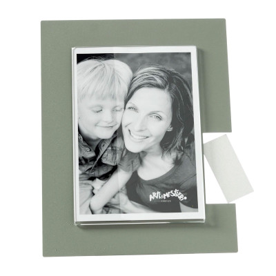 Arti e Mestieri - Bliko - Portafoto grande da tavolo di design con struttura in metallo - Colore: Giada - Foto 13x18 - SKU: 0PF5071C19