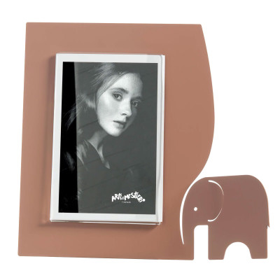 Arti e Mestieri - Elefantino - Portafoto grande da tavolo in metallo dal design particolare - Colore: Terracotta - Foto 13x18 - SKU: 0PF5059C173