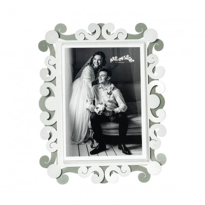 Arti e Mestieri - Koko - Portafoto grande in metallo di design - Colore: Bianco Marmo/Giada - Foto 13x18 - SKU: 0PF5207C19