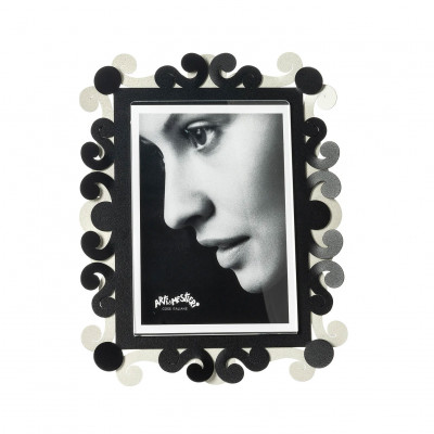 Arti e Mestieri - Koko - Portafoto grande in metallo di design - Colore: Avorio/Nero - Foto 13x18 - SKU: 0PF5207C252
