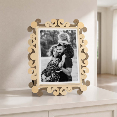 Arti e Mestieri Koko Portafoto grande in metallo di design Foto 13x18 Colore: Beige/Sabbia