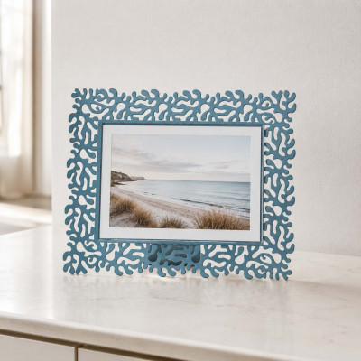 Arti e Mestieri Corallo Portafoto grande orizzontale dal design moderno ed elegante Foto 18x13 Colore: Blu Distante