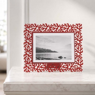 Arti e Mestieri Corallo Portafoto grande orizzontale dal design moderno ed elegante Foto 18x13 Colore: Rosso