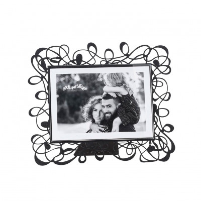 Arti e Mestieri - Scarabocchio - Portafoto grande orizzontale dal design moderno ed elegante - Colore: Nero - Foto 18x13 - SKU: 0PF5101C71