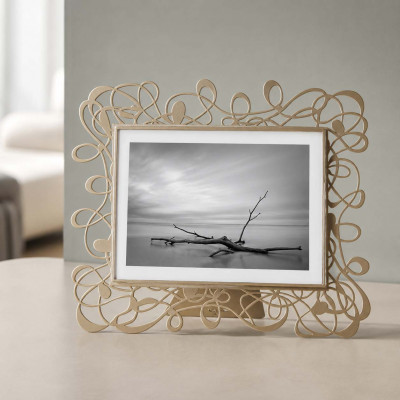 Arti e Mestieri Scarabocchio Portafoto grande orizzontale dal design moderno ed elegante Foto 18x13 Colore: Sabbia