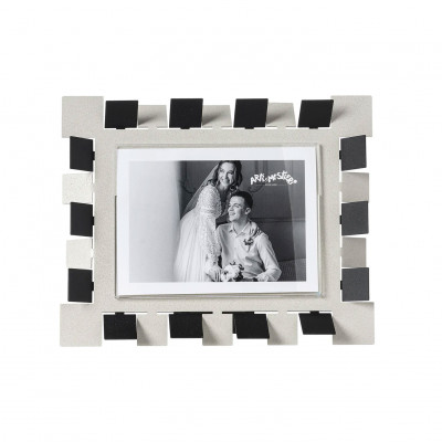Arti e Mestieri - Vertigo - Portafoto grande orizzontale dal design moderno ed elegante - Colore: Avorio/Nero - Foto 18x13 - SKU: 0PF5110C252