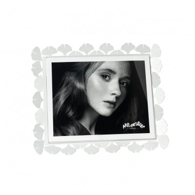 Arti e Mestieri - Ginkgo - Portafoto grande orizzontale in metallo di design - Colore: Bianco Marmo - Foto 18x13 - SKU: 0PF5198C158