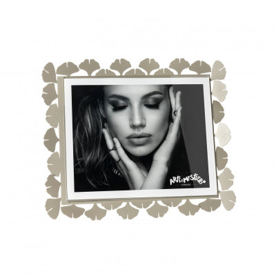 Arti e Mestieri - Ginkgo - Portafoto grande orizzontale in metallo di design - Colore: Sabbia - Foto 18x13 - SKU: 0PF5198C68