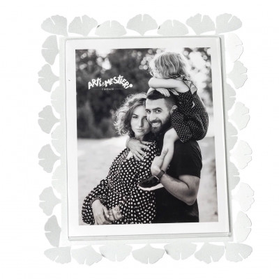 Arti e Mestieri - Ginkgo - Portafoto maxi in metallo di design - Colore: Bianco Marmo - Foto 20x25 - SKU: 0PF5196C158