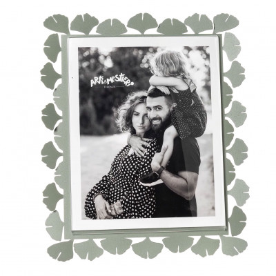 Arti e Mestieri - Ginkgo - Portafoto maxi in metallo di design - Colore: Giada - Foto 20x25 - SKU: 0PF5196C308
