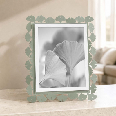 Arti e Mestieri Ginkgo Portafoto maxi in metallo di design Foto 20x25 Colore: Giada