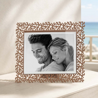 Arti e Mestieri Corallo Portafoto maxi orizzontale dal design moderno ed elegante Foto 25x20 Colore: Moka