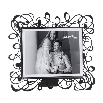 Arti e Mestieri - Scarabocchio - Portafoto maxi orizzontale dal design moderno ed elegante - Colore: Nero - Foto 25x20 - SKU: 0PF5102C71
