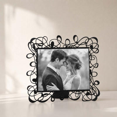 Arti e Mestieri Scarabocchio Portafoto maxi orizzontale dal design moderno ed elegante Foto 25x20 Colore: Nero