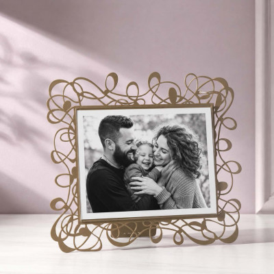 Arti e Mestieri Scarabocchio Portafoto maxi orizzontale dal design moderno ed elegante Foto 25x20 Colore: Ocra