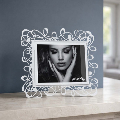 Arti e Mestieri Scarabocchio Portafoto maxi orizzontale dal design moderno ed elegante Foto 25x20 Colore: Sabbia