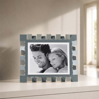 Arti e Mestieri Vertigo Portafoto maxi orizzontale dal design moderno ed elegante Foto 20x25 Colore: Giada/Blu Petrolio