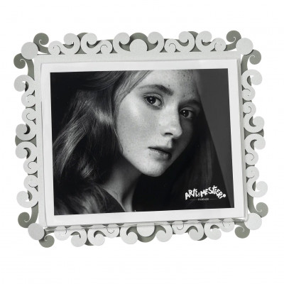 Arti e Mestieri - Koko - Portafoto maxi orizzontale in metallo di design - Colore: Bianco Marmo/Giada - Foto 20x25 - SKU: 0PF5211C19