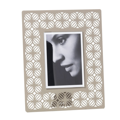 Arti e Mestieri - Ikat - Portafoto moderno da tavolo con cornice in metallo - Colore: Sabbia - Foto 12x17 - SKU: 0PF3959C68