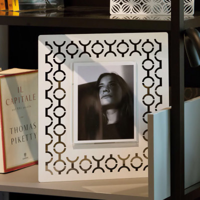 Arti e Mestieri - Ikat - Portafoto moderno da tavolo con cornice in metallo - Foto 9x12 - SKU: 0PF3958