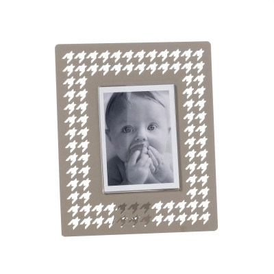 Arti e Mestieri - Pied De Poule - Portafoto piccolo da tavolo dal design moderno in metallo - Colore: Sabbia - Foto 9x12 - SKU: 0PF3919C68