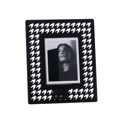 Arti e Mestieri - Pied De Poule - Portafoto piccolo da tavolo dal design moderno in metallo - Colore: Nero - Foto 9x12 - SKU: 0PF3919C71