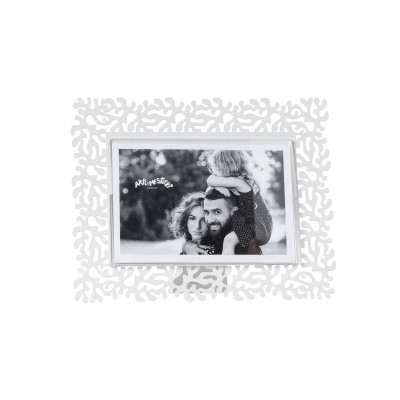 Arti e Mestieri - Corallo - Portafoto piccolo orizzontale dal design moderno ed elegante - Colore: Bianco Marmo - Foto 15x10 - SKU: 0PF5103C158