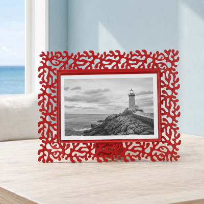 Arti e Mestieri Corallo Portafoto piccolo orizzontale dal design moderno ed elegante Foto 15x10 Colore: Rosso