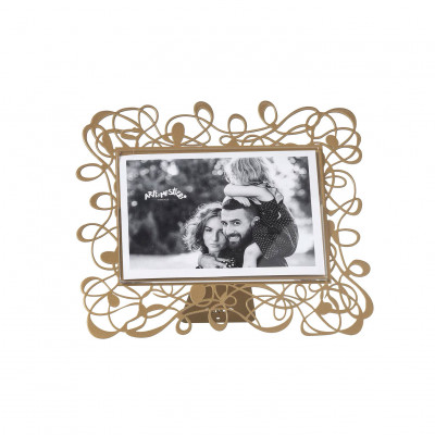 Arti e Mestieri - Scarabocchio - Portafoto piccolo orizzontale dal design moderno ed elegante - Colore: Ocra - Foto 15x10 - SKU: 0PF5100C06
