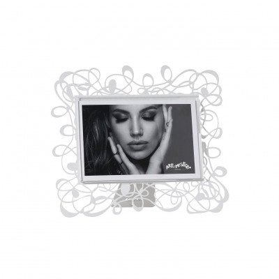 Arti e Mestieri - Scarabocchio - Portafoto piccolo orizzontale dal design moderno ed elegante - Colore: Bianco Marmo - Foto 15x10 - SKU: 0PF5100C158