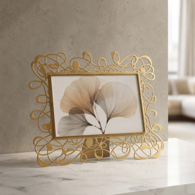 Arti e Mestieri Scarabocchio Portafoto piccolo orizzontale dal design moderno ed elegante Foto 15x10 Colore: Ocra
