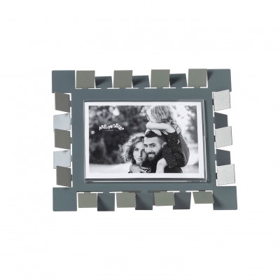 Arti e Mestieri - Vertigo - Portafoto piccolo orizzontale dal design moderno ed elegante - Colore: Giada/Blu Petrolio - Foto 15x10 - SKU: 0PF5109C374