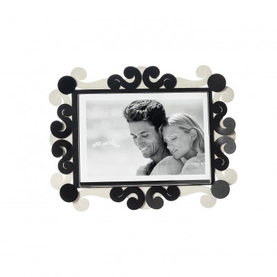 Arti e Mestieri - Koko - Portafoto piccolo orizzontale in metallo di design - Colore: Avorio/Nero - Foto 10x15 - SKU: 0PF5209C252