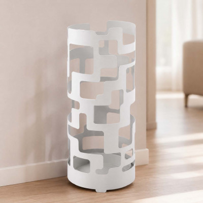 Arti e Mestieri FiloFilo Portaombrelli in metallo dal design moderno Colore: Bianco Marmo