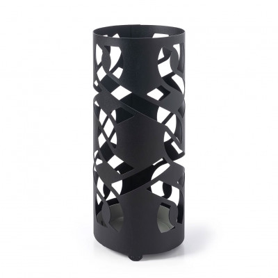 Arti e Mestieri Looma Portaombrelli in metallo dal design moderno Colore: Nero