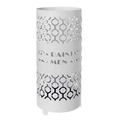 Arti e Mestieri Raining Man Portaombrelli in metallo dal design moderno Colore: Bianco Marmo