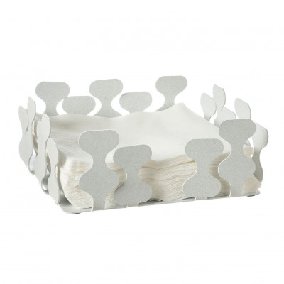 Arti e Mestieri Nori Portatovaglioli in metallo di design Colore: Bianco Marmo