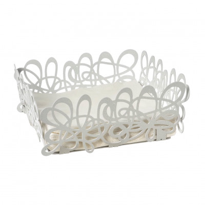 Arti e Mestieri Scarabocchio Portatovaglioli in metallo di design Colore: Bianco Marmo