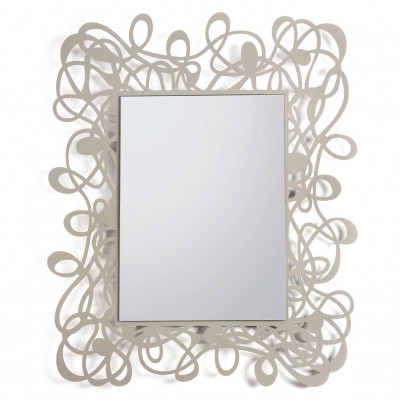 Arti e Mestieri - Scarabocchio - Specchio da parete rettangolare in metallo dal design moderno - Colore: Sabbia - SKU: 0SP5185C68
